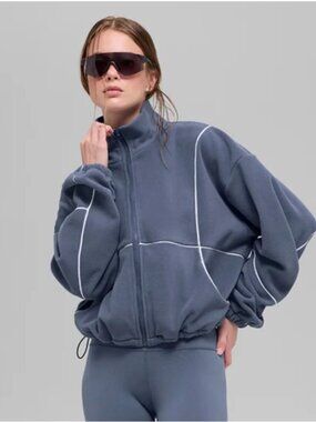 Alo Polar Fleece Game Time Full Zip Cropped Jacket NWOT Size XS